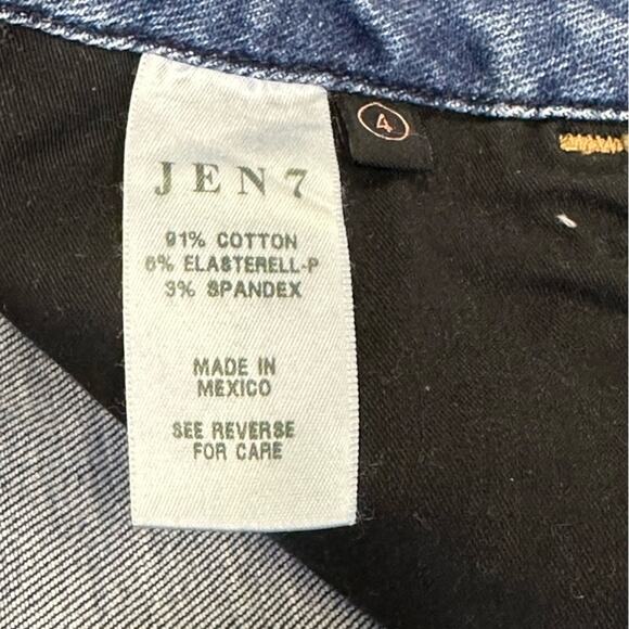 JEN7 by Seven for All Mankind Size 4 Slim Boyfriend Jeans Medium Blue Denim - Picture 5 of 7